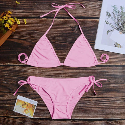 Women'S Underwear Thong Bikini Set Swimsuit Bandage Style Brazilian Swimwear Soft Briefs Sexy Bra Lingerie Woman Clothing Summer