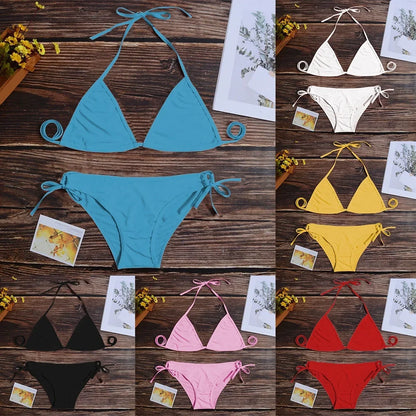 Women'S Underwear Thong Bikini Set Swimsuit Bandage Style Brazilian Swimwear Soft Briefs Sexy Bra Lingerie Woman Clothing Summer