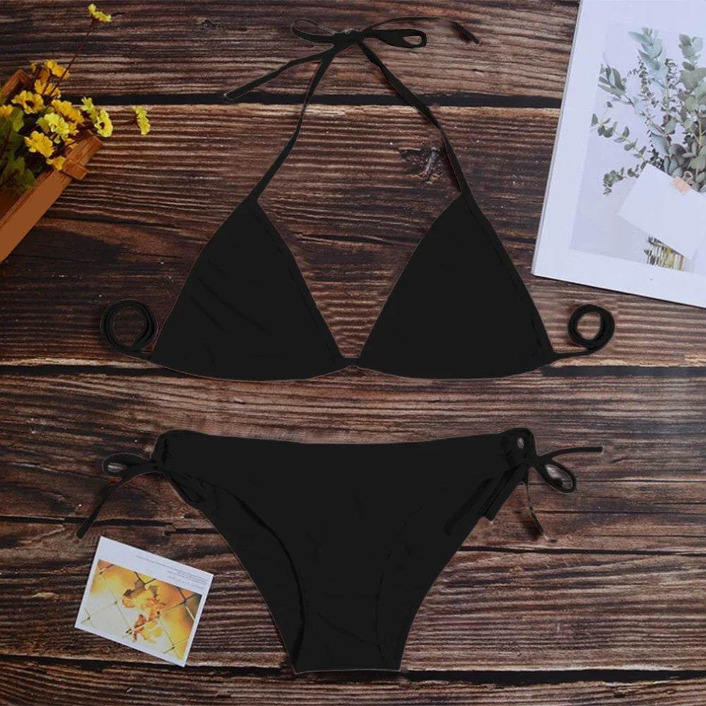 Women'S Underwear Thong Bikini Set Swimsuit Bandage Style Brazilian Swimwear Soft Briefs Sexy Bra Lingerie Woman Clothing Summer
